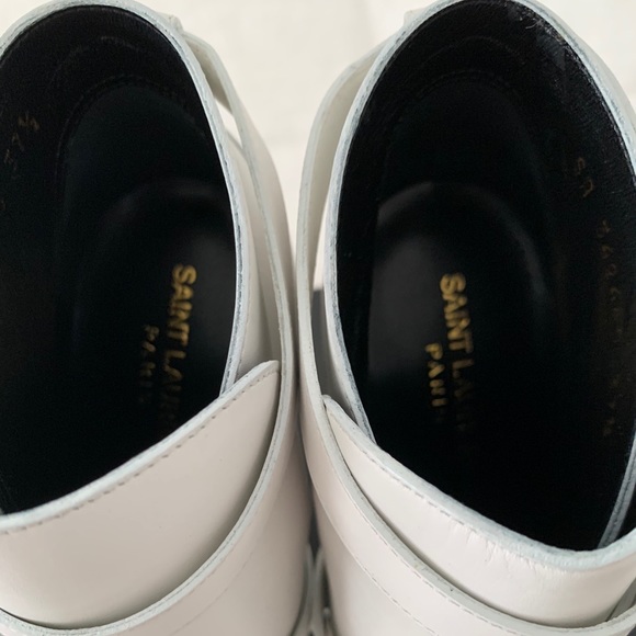 Saint Laurent | Shoes | Saint Laurent Porcelain Leather Booties | Poshmark